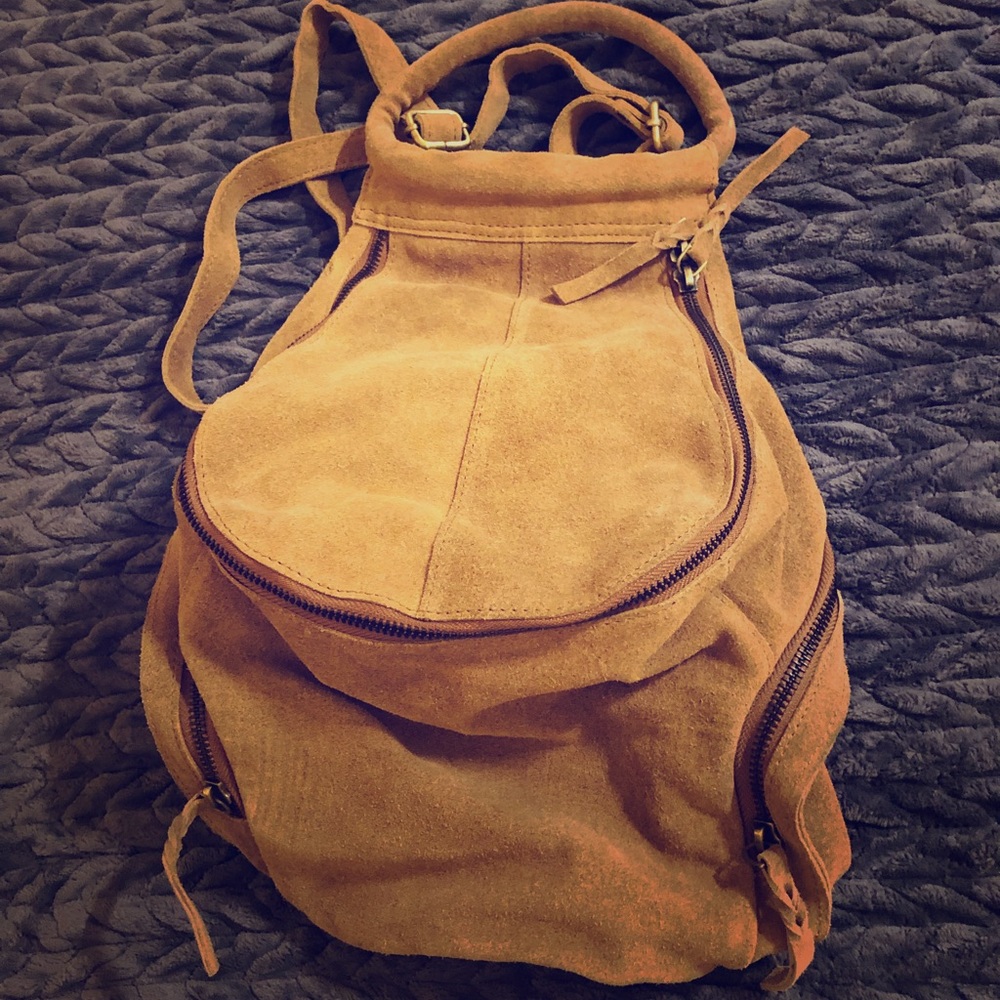 Tan Suede backpack made by Cut & Paste